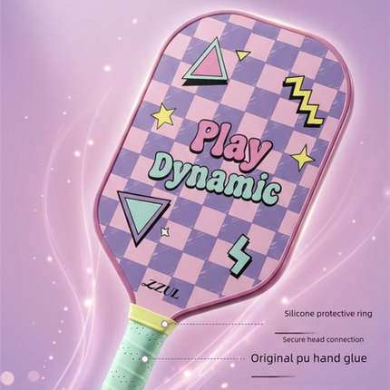 Yellow and Blue Pickleball Paddle Set - Fiberglass Face with PP Honeycomb Core, 2 Paddles 4 Balls & Carry Bag - Lightweight Vibration Dampening Grip for Beginners & Family Play