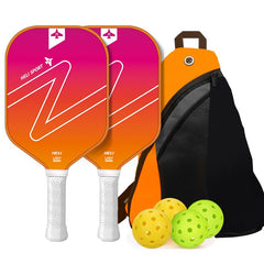 Orange and Pink Gradient Pickleball Paddle Set