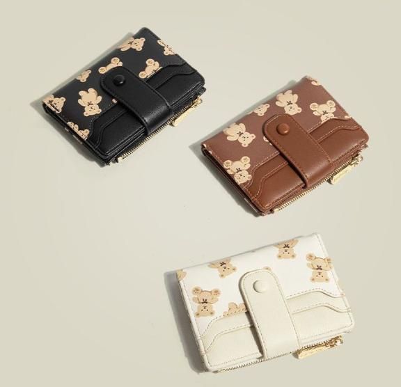 Black Cute Bear Print Bifold – product detail