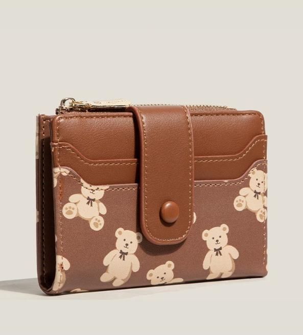 Brown Cute Bear Print Bifold V888-ELOSUNG47275