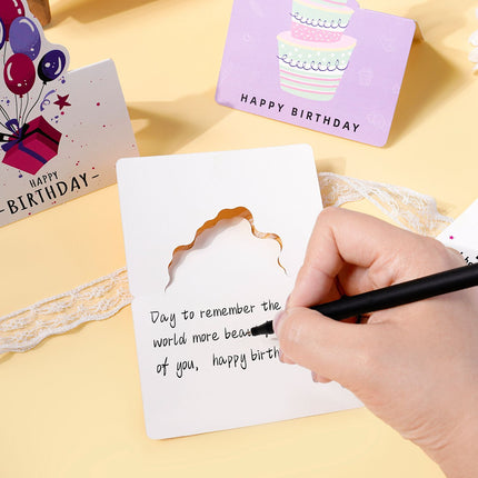 3 Sets 3D Pop-up Birthday Card Set - 3*10pcs Cartoon Panda/Cake/Balloon Greeting Cards with Envelopes, Handwritten Message Foldable Cards for Kids/Friends/Party Favors