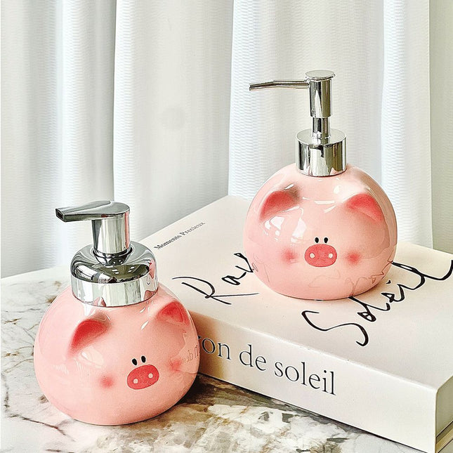 Pink Cute Pink Pig Ceramic Soap Dispenser with Pump – product detail
