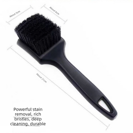 White Car Tire & Detailing Brush  - 2-Pack Stiff Bristle Scrubber for Wheels, Mats, and Upholstery