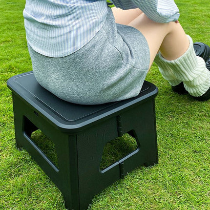 Black  Large Portable Folding Camping Toilet Stool - Capacity Emergency Potty for Car, Outdoor Travel, and Hiking