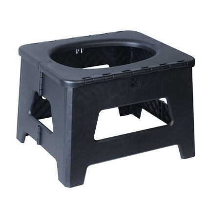 Brown  Large Portable Folding Camping Toilet Stool - Capacity Emergency Potty for Car, Outdoor Travel, and Hiking