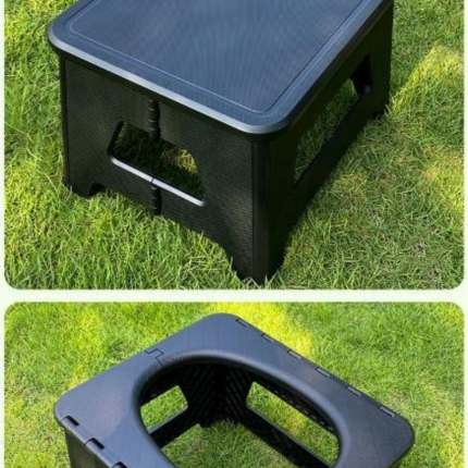 Brown  Large Portable Folding Camping Toilet Stool - Capacity Emergency Potty for Car, Outdoor Travel, and Hiking