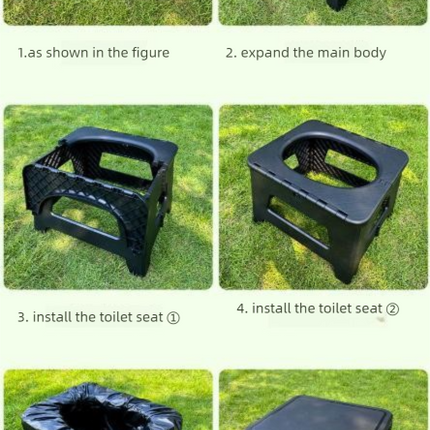 Brown  Large Portable Folding Camping Toilet Stool - Capacity Emergency Potty for Car, Outdoor Travel, and Hiking