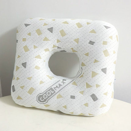 Grey Ear Piercing Pillow - Soft Side Sleeper Cushion with Hollow Center for Pressure Relief, Post-Piercing Care & Comfortable Napping