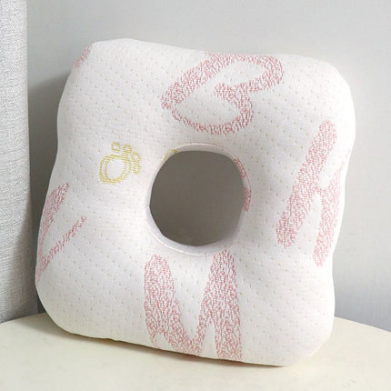 Light Pink Ear Piercing Pillow - Soft Side Sleeper Cushion with Hollow Center for Pressure Relief, Post-Piercing Care & Comfortable Napping