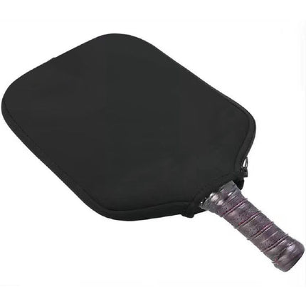 Black Fiberglass Pickleball Paddle Set with Black Neoprene Protective Cover - Lightweight Outdoor Sports Racket for Beginners & Pros