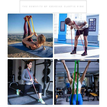 4-piece TPE Resistance Band Set - Heavy Duty Fitness Loop Bands for Strength Training, Yoga & Stretching with Carry Bag