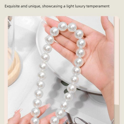 3 Pairs Magnetic Pearl Curtain Tiebacks（25cm） - No-Drill ABS Bead Holdback with Rhinestone Clasp