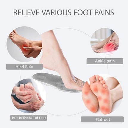3 Pairs Green and Grey 4D Cloud Insoles for Men and Women Insoles Super Soft Anti-Fatigue, Shock Absorption, Relieve Foot Pain  (AU 16–17)
