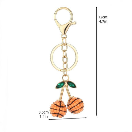 2 Pcs Brown rugby ball shape Creative Sports Ball Cherry Keychain – Cute Resin Charm for Car Keys, Bags & Backpacks