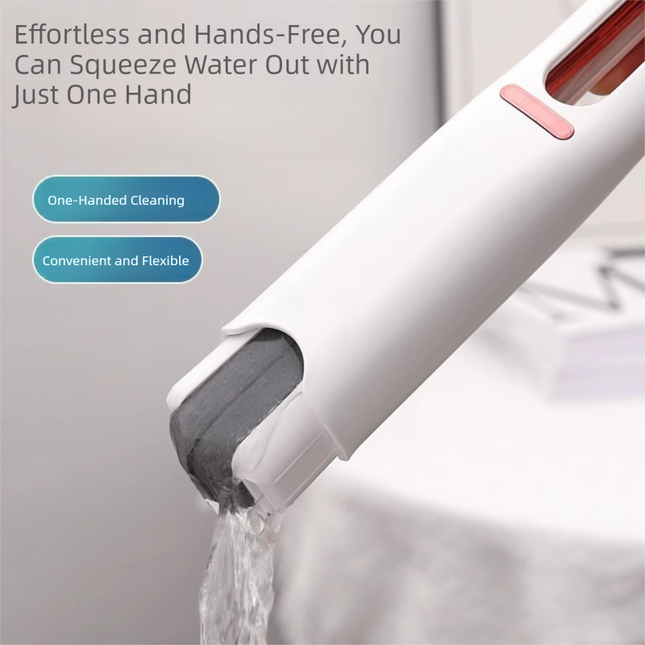 Mini Handheld Sponge Mop Self-Squeezing No-Touch Cleaning with 4 Replaceable Heads for Kitchen Bathroom & – product detail