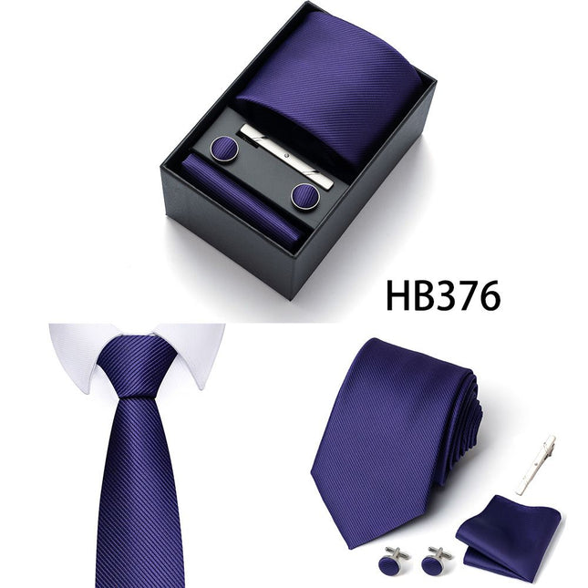 HB376 Purple Premium Men's 4-Piece Formal Tie Set – product detail