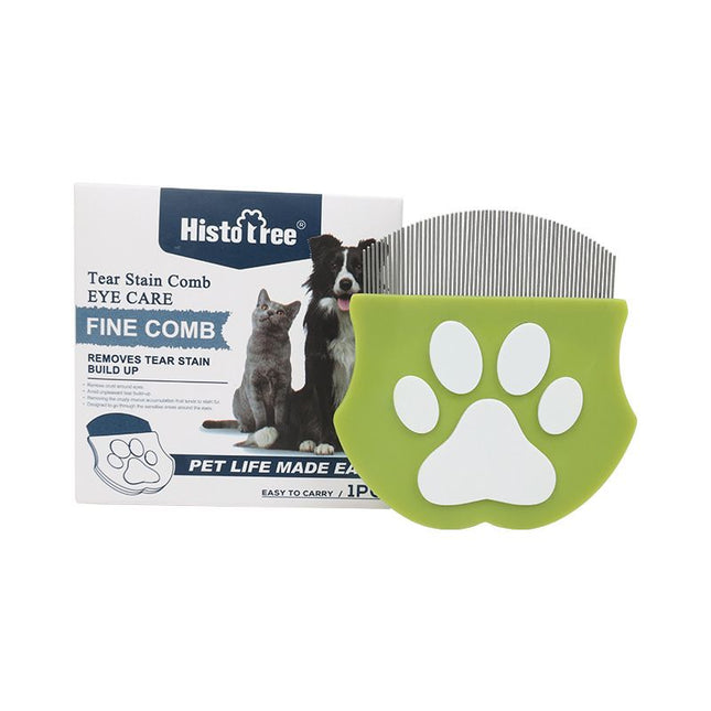 2 Pcs Light Green Gentle Pet Face & Flea Comb Mini Grooming Tool for Cats & Dogs with Rounded Teeth