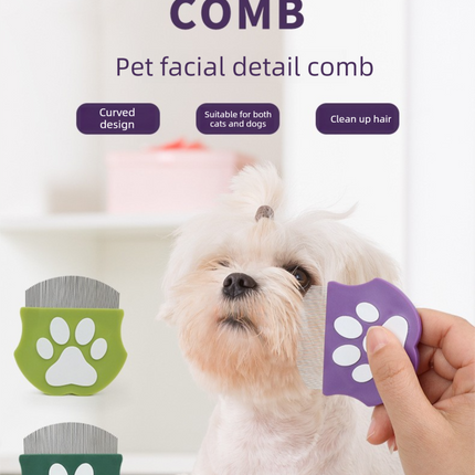 2 Pcs Light Green Gentle Pet Face & Flea Comb – Mini Grooming Tool for Cats & Dogs with Rounded Teeth