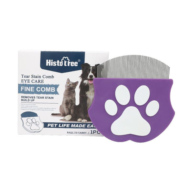 2 Pcs Purple Gentle Pet Face & Flea Comb Mini Grooming Tool for Cats & Dogs with Rounded Teeth