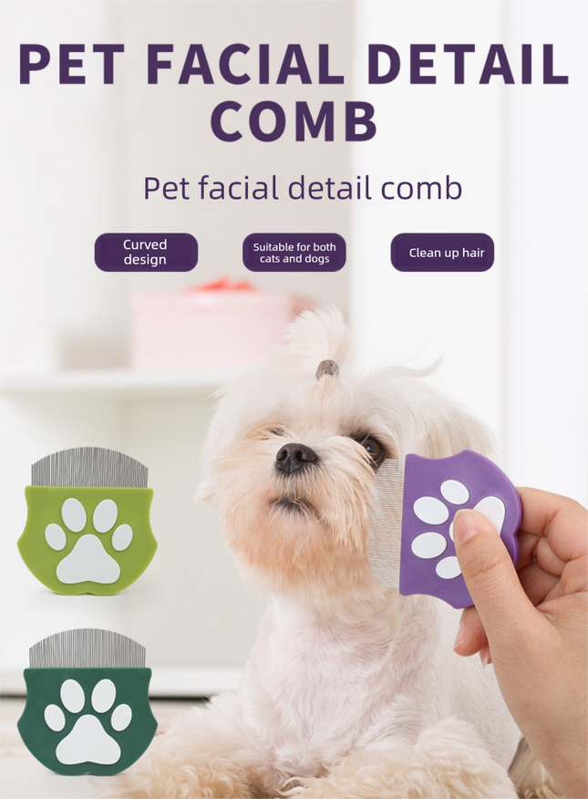 2 Pcs Purple Gentle Pet Face & Flea Comb Mini Grooming Tool for Cats & Dogs with Rounded Teeth – product detail