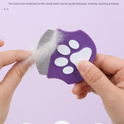 2 Pcs Purple Gentle Pet Face & Flea Comb – Mini Grooming Tool for Cats & Dogs with Rounded Teeth