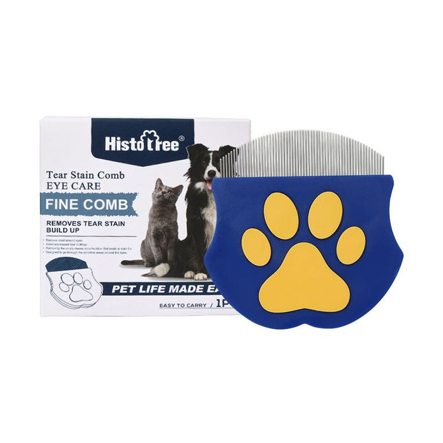 2 Pcs Dark Blue Gentle Pet Face & Flea Comb Mini Grooming Tool for Cats & Dogs with Rounded Teeth