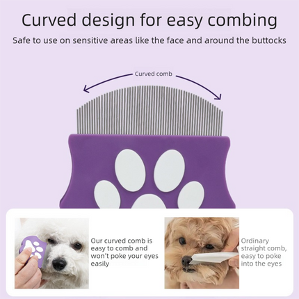 2 Pcs Dark Blue Gentle Pet Face & Flea Comb – Mini Grooming Tool for Cats & Dogs with Rounded Teeth