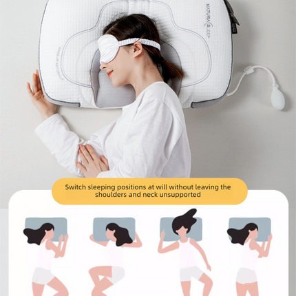 Adjustable Height Air Chamber Pillow - 48 x 74 cm Polyester Fibre Neck Support Pillow with Breathable Design for Personalised Adult Sleep Comfort