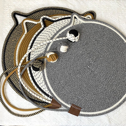Brown Durable Cat Scratching Mat with Attached Toy Ball – product detail