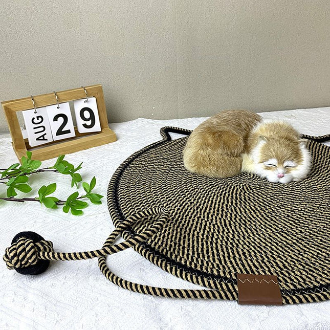 Black and Brown Durable Cat Scratching Mat with Attached Toy V888-ELOSUNG47410