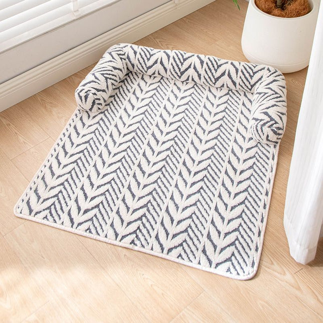 Grey Plush Pet Bed Mat