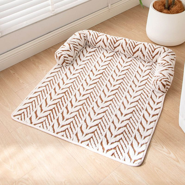Brown Plush Pet Bed Mat