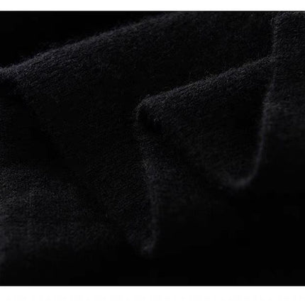 Black Women's Winter Shawl Wrap - 140 x 56 cm Polyester Two Way Knitted Cape Scarf, Warm Lightweight Layer for Everyday Outfits, Work and Travel