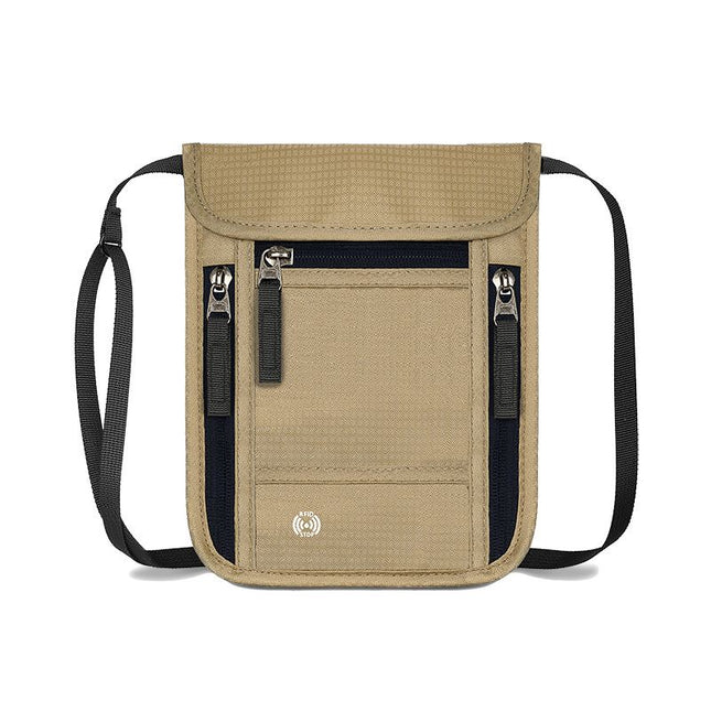 Khaki RFID Neck Passport V888-ELOSUNG47436