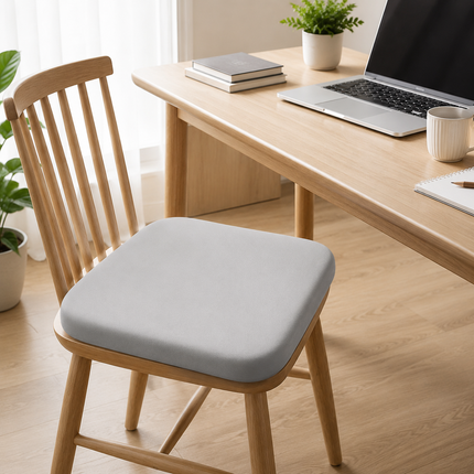 Black Memory Foam Seat Cushion - 45 x 45 x 4.5 cm Polyester Cover, Removable Washable Cover, Portable Office Chair, Student, Dining Chair and Car Seat Pad