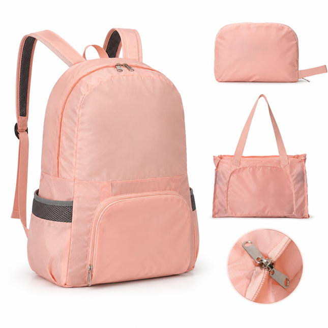 Pink Lightweight Foldable Backpack