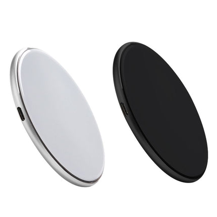 Black 15W Qi Wireless Phone Charger - Compact Cable Free Charging for Qi Enabled Smartphones, Easy Everyday Use at Home, in the Office or While Travelling