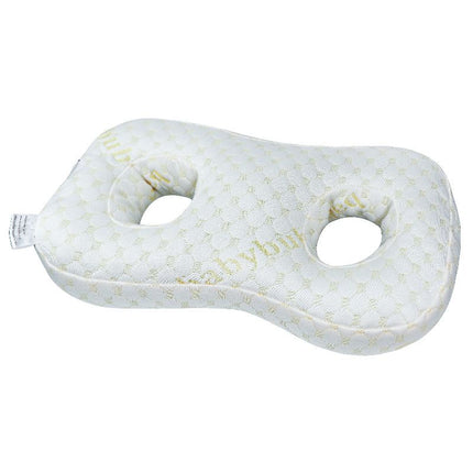 Light Gold Ear Piercing Pillow for Side Sleepers - 55 x 33 x 9 cm Figure 8 Hollow Ear Design, PP Cotton Fill, Machine Washable Ear Clearance and Neck Comfort