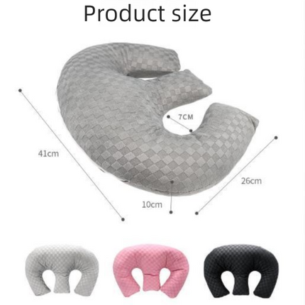 Black Ergonomic M-Shaped Breast Support Pillow for Spa & Postpartum Care – Soft Plush Cover, Removable & Washable (320g)