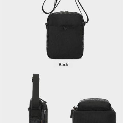 Blue Unisex Plaid Nylon Crossbody Bag – Lightweight Multi-Pocket Shoulder Bag for Phone & Daily Essentials