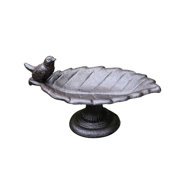 Vintage Cast Iron Leaf Bird Feeder  – Garden & Patio Decor (24.5cm)