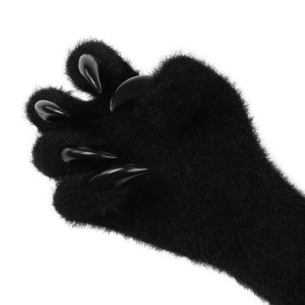 1 Pair Purple Realistic Long Claw Gloves – Halloween Costume Beast Paw Prop with Resin Nails