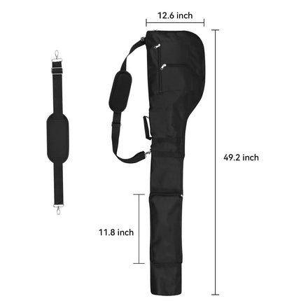 Gray Portable Waterproof Golf Club Bag – Lightweight Oxford Carry Sleeve with Padded Strap & Storage Pockets