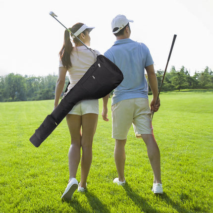 Gray Portable Waterproof Golf Club Bag – Lightweight Oxford Carry Sleeve with Padded Strap & Storage Pockets