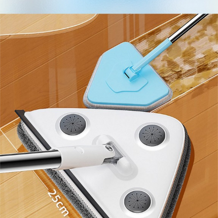 Adjustable Triangle Cleaning Mop 150cm Long Handle Window Squeegee Wall Washer Rotatable Head for Ceilings High Corners Wet Dry Use with 2 Microfibre Pads