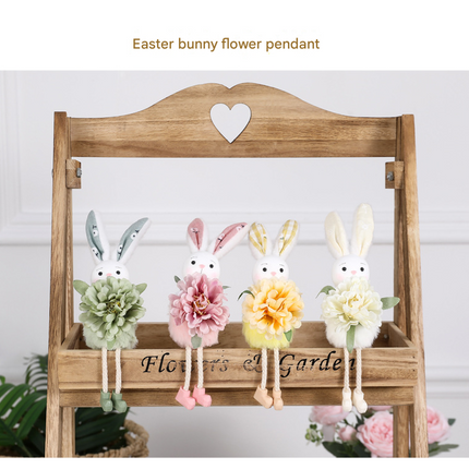 Green Easter Bunny Flower Hanging Decoration for Home, Garden or Party Scene
