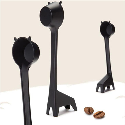 Giraffe-Shaped Coffee Scoop Set of 10 in Black ABS Plastic for Precise Coffee Grounds Measurement