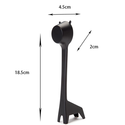 Giraffe-Shaped Coffee Scoop Set of 10 in Black ABS Plastic for Precise Coffee Grounds Measurement