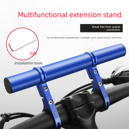 Blue 30cm Aluminum Bicycle Handlebar Extension Bracket – Multi-Functional Mount for Bike Accessories