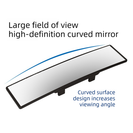 Wide-View Curved Interior Rearview Mirror – Anti-Glare, Anti-Fog, Easy Clip-On Installation